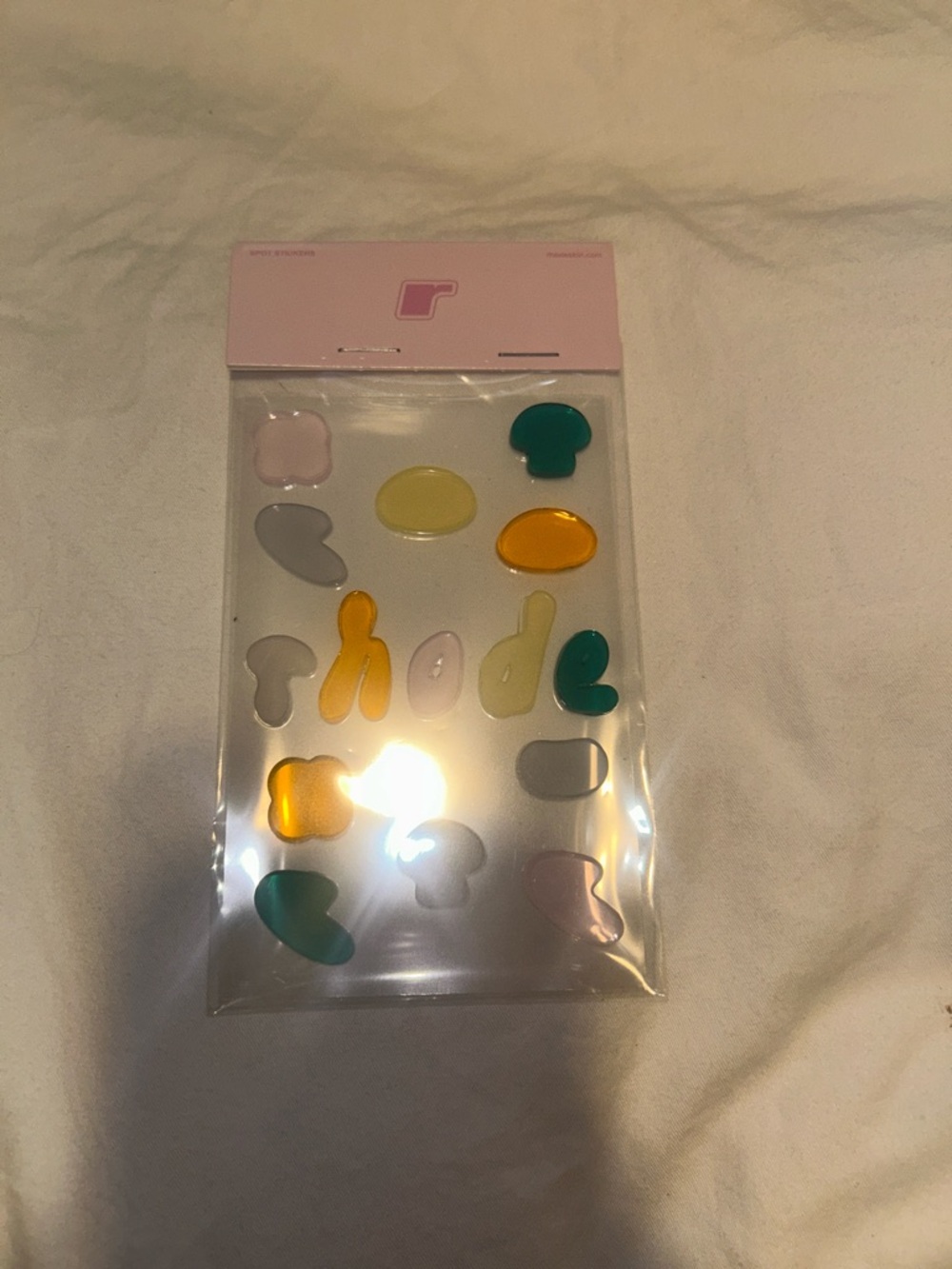 Rhode Abstract Clear Phone/car Stickers — Pink, Yellow, Teal, Orange, Gray